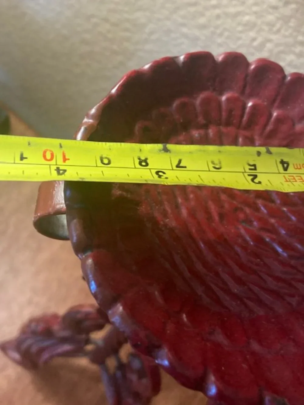 🌹 Vintage Red Wrought Iron Candle Holder